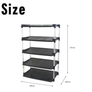 シューズラック 5段 ワイド 省スペース クリ...の詳細画像3