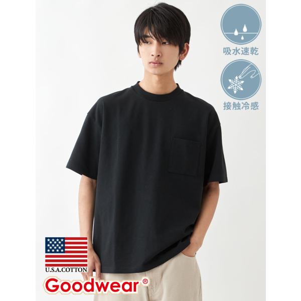 Goodwear 公式 ポケットBIGTシャツ DRY&amp;COOL メンズ レディース USAコットン