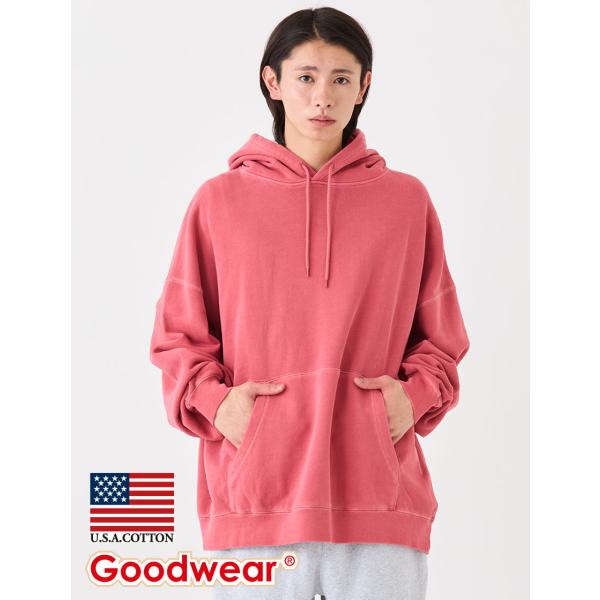 Goodwear 公式 SUPER BIGパーカー 製品染め USAコットン メンズ レディース ス...