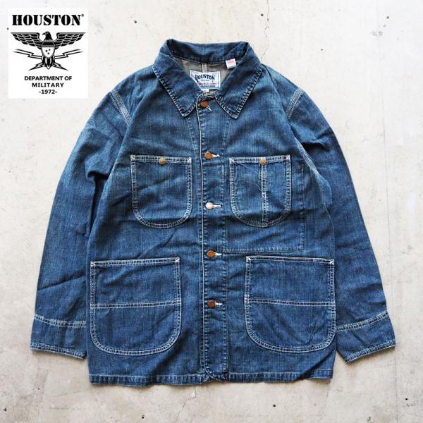 ヒューストン ジャケット HOUSTON USコットン デニム カバーオール 51491 デニムジャ...
