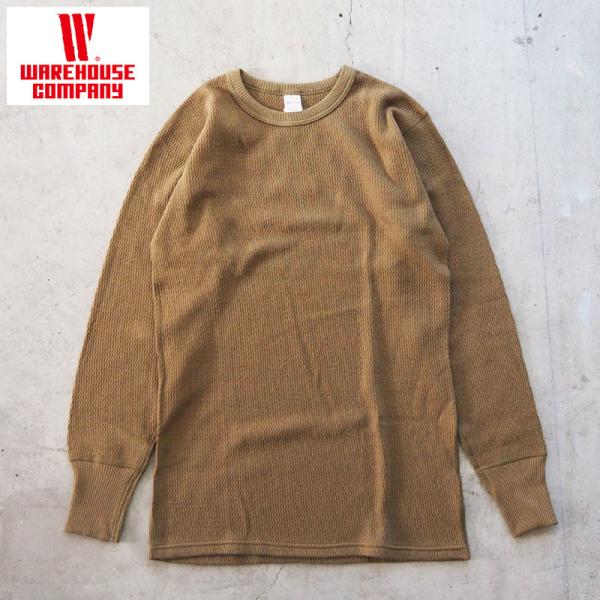 ウエアハウス ロンT メンズ WAREHOUSE &amp; CO. 4本針 クルーネック ワッフル 長袖 ...