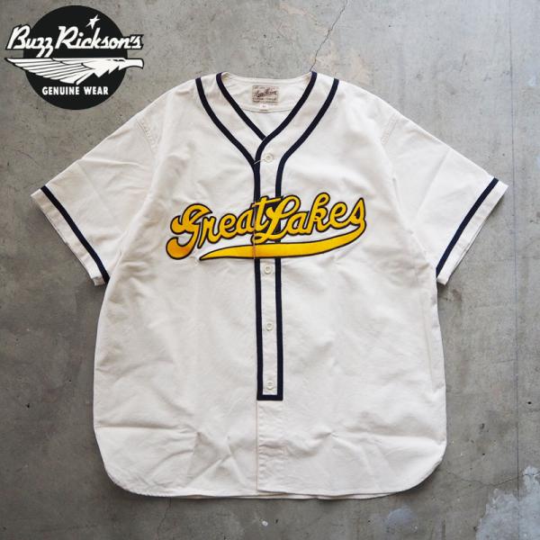 バズリクソンズ シャツ 半袖 ベースボールシャツ BUZZ RICKSON'S GREATLAKES...