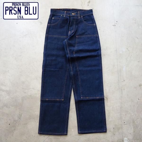プリズンブルース デニム パンツ PRISON BLUES ダブルニーワークデニムジーンズ 7ポケッ...