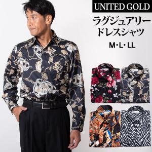 カジュアルシャツ メンズ ドレスシャツ 春夏 日本製 バラ刺繍柄シャツ