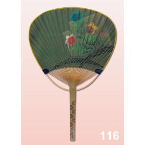 丸亀うちわ 中万月 ききょう絵 100本 名入れ 送料無料