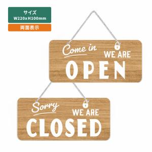 「WE ARE OPEN／WE ARE CLOSED」アクリル製 看板 W220mm×H100mm 準備中 営業中 OPEN CLOSED 両面サイン aku-opcl-3d｜universalstore
