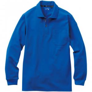 桑和 7325-50 長袖ポロシャツ(胸ポケット付き) 4Lサイズ ロイヤルブルー(203) G.G...