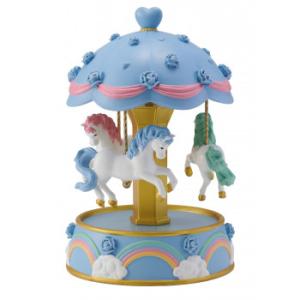 イシグロ オルゴールメリーゴーランド L ローズブルー LED付 12201