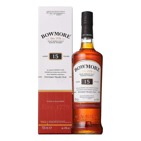 ウイスキー スコッチ アイラ シングルモルト ボウモア 15年 43度 700ml 箱入り BOWM...