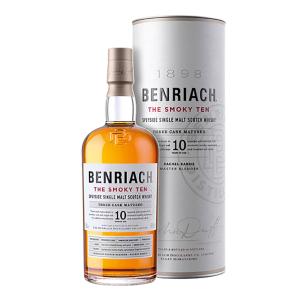 ウイスキー スコッチ スペイサイド シングルモルト ベンリアック スリーカスク マチュアード スモーキーテン 10年 46度 700ml 箱入り｜unix11112000