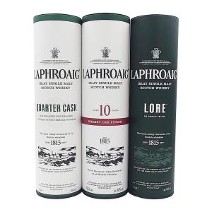 お酒 ギフト まとめ買い ウイスキー シングルモルト ラフロイグ クォーターカスク & 10年 シェリーオーク & ロア 700ml 飲み比べ 3本セット｜unix11112000