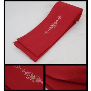 【京紫織】お仕立て上がり洗える帯【ラインストーンししゅう-細帯-】