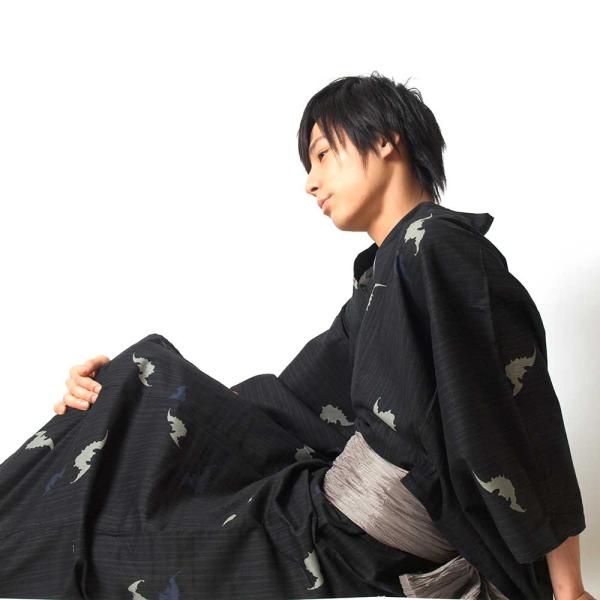 浴衣 メンズ/送料無料/浴衣+帯+下駄+腰紐/お仕立て上がりメンズ浴衣4点セット