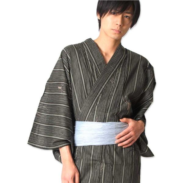 浴衣 メンズ/送料無料/浴衣+帯+下駄+腰紐/お仕立て上がりメンズ浴衣4点セット