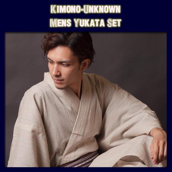 浴衣 メンズ/送料無料/高級綿麻生地使用男性用近江ちぢみ浴衣4点セット