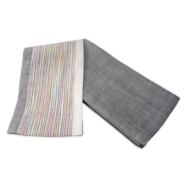 ［綿麻・縞小袋帯］シンプルで上質な小袋帯