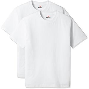 [ヘインズ] Tシャツ 半袖 丸首 2枚組 綿100% 丸胴仕様 タグレス仕様 ビーフィTシャツ2P ビーフィー H5180-2 メンズ ホワイ｜unli-mall