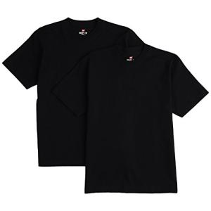 [ヘインズ] メンズ ビーフィー Tシャツ BEEFY-T 2枚組 綿100% 肉厚生地 ヘビーウェイトT H5180-2 ブラック M｜unli-mall