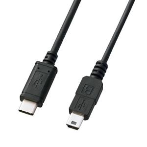 サンワサプライ USB2.0 TypeC - miniB ケーブル 2m KU-CMB20 ブラック｜unli-mall