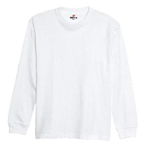 [ヘインズ] ビーフィー ロングスリーブ Tシャツ ロンT 長袖 1枚組 BEEFY-T 綿100% 肉厚生地 無地 H5186 メンズ ホワイ｜unli-mall