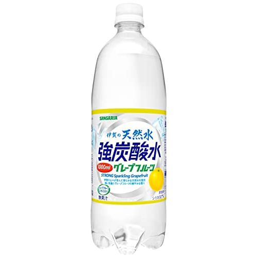 サンガリア 伊賀の天然水 強炭酸水 グレープフルーツ 1000ml ×12本