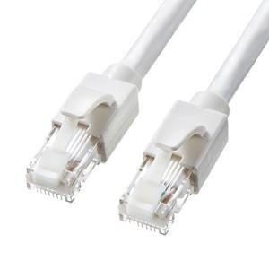 サンワサプライ CAT6A LANケーブル (7m) 10Gbps/500MHz RJ45 ツメ折れ防止 ホワイト KB-T6ATS-07W｜unli-mall