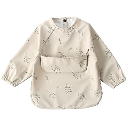 kalavika お食事エプロン ベビー 長袖 食事スタイ 袖付き 離乳食 エプロン 赤ちゃん 食事...