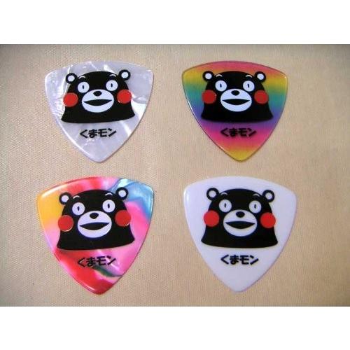 くまモン ピック 4枚セット ホワイト レインボー モザイク パール　ミディアム トライアングル