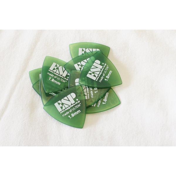 ESP ウルテム製ピック ×10枚セット トライアングル/グリーン/1.0mm [PD-PSU10 ...