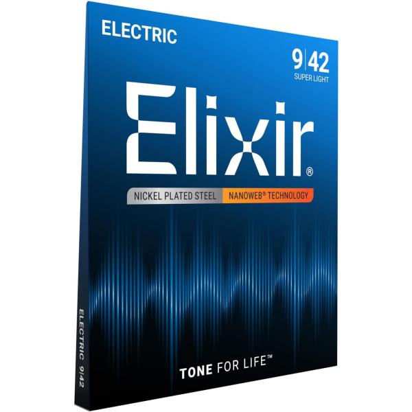Elixir エリクサー エレキギター弦 NANOWEB Super Light スーパーライト.0...