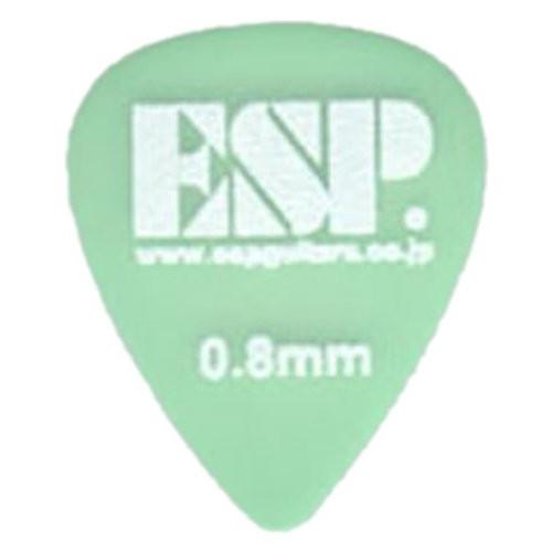ESP ピック ティアドロップ PT-PS10/GR スベリドメロゴ 0.8mm グリーン  １０枚...
