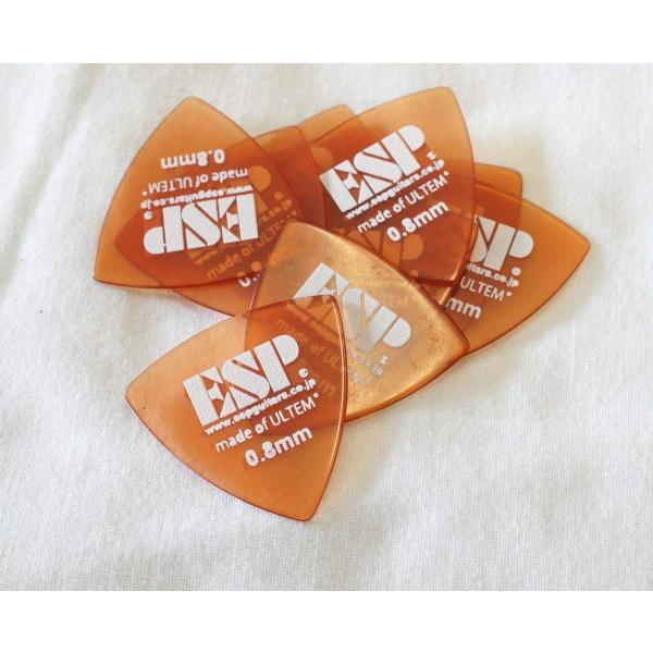 ESP ウルテム製ピック ×10枚セット トライアングル/オレンジ/0.8mm [PD-PSU08]
