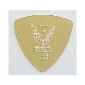Clayton USA Ultem Gold 0.80mm 丸肩トライアングル ギターピック×12枚