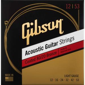 Gibson SAG-CBRW12 Coated 80/20 Bronze Acoustic Guitar Strings 12-53, Light｜unliminet