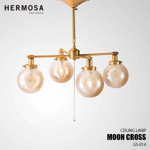 HERMOSA ハモサ MOON CROSS ムーンクロス GS-014 アメリカンアンティーク調 4灯 プルスイッチ 天井照明｜unlimit