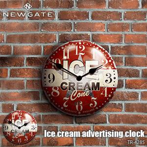 NEWGATE ニューゲート Ice Advertising Clock アイスクリームアドバタイジングクロック TR-4285 掛け時計 クロック アナログ 直径50cm 電池式｜unlimit