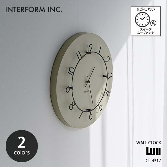 INTERFORM インターフォルム Luu ルウ 掛時計 CL-4317 音がしない スイープムー...