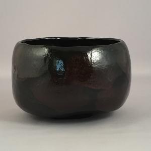 茶道具 抹茶茶碗 黒楽茶碗 大黒茶碗写し 佐々木昭楽作 極上品角