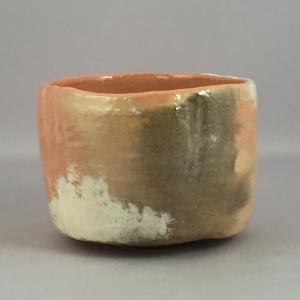 茶道具　加賀光悦写　楽茶碗 茶道具 抹茶茶碗 赤楽 加賀光悦写、中村康平作、桐共箱□新品