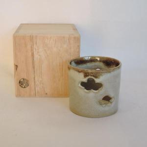 茶道具 水指 水差し 高取焼き 管耳 亀井楽山作 高取楽山 塗蓋 高取焼