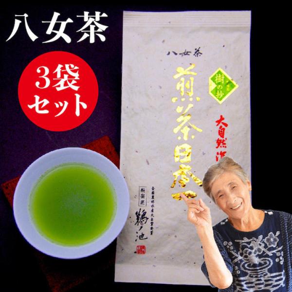 新茶 2025 八女茶 お茶 緑茶 煎茶 茶葉 深蒸し茶 日本茶 カテキン 300g 100g×3袋...