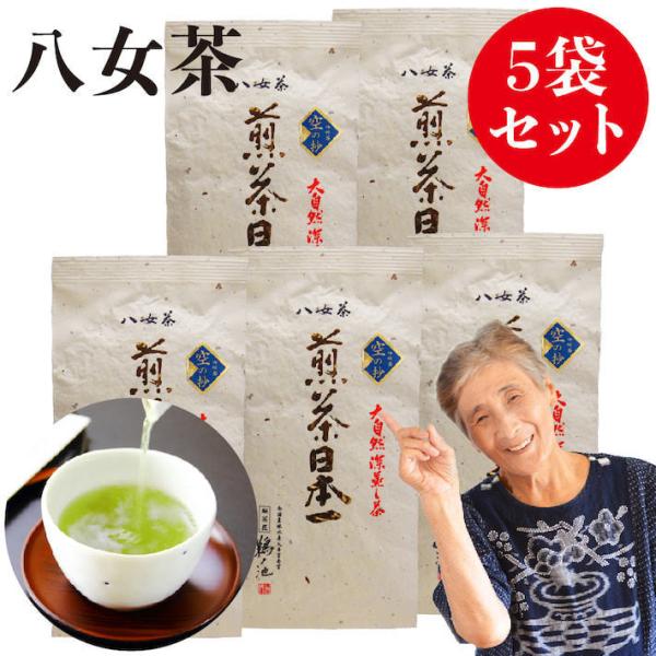 新茶 2025 八女茶 お茶 緑茶 煎茶 茶葉 深蒸し茶 日本茶 カテキン 高級茶 100g 5袋セ...
