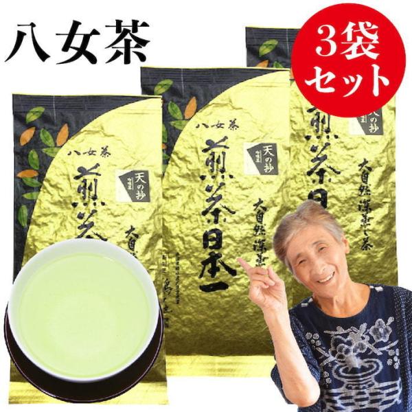 新茶 2025 八女茶 お茶 緑茶 煎茶 茶葉 深蒸し茶 日本茶 カテキン 高級茶 100g 3袋セ...
