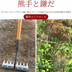 マンガン鋼厚手着脱式鍬釘熊手 雑草除去ツール ...の詳細画像4