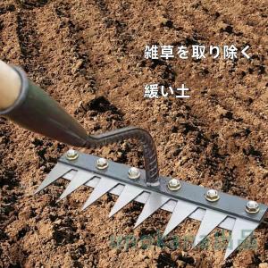 マンガン鋼厚手着脱式鍬釘熊手 雑草除去ツール ...の詳細画像5