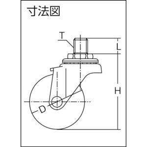 (ねじ込み式ナイロン キャスター 車輪)ハンマ...の詳細画像1