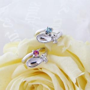 ベビーリング 出産祝い 銀のスプーン 刻印 誕生石 宝石箱セット(チェーン付)