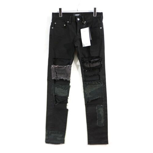 UNDERCOVER アンダーカバー 23SS ハードダメージストレッチスリムパンツ 1 ブラック