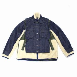 sacai◇19AW/レオパードドッキングジャケット/3/コットン/19 sacai◇19AW/レオパードドッキングジャケット/3/コットン/19