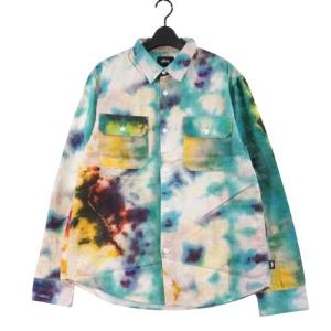 STUSSY ステューシー 18AW TIE DIE WORK SHIRT タイダイワークシャツ M